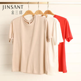 金三塔专供真丝素色短袖T恤100%桑蚕丝  JLG001