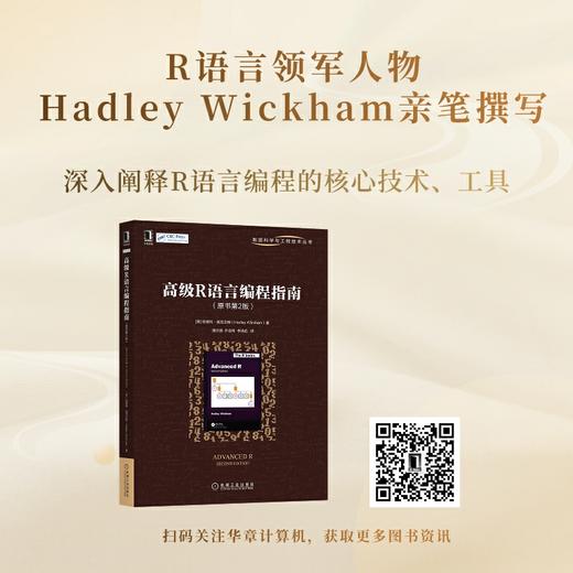(仓发) 高级R语言编程指南（原书第2版）/机械工业出版社/[美]哈德利·威克汉姆（Hadley,Wickham）/9787111663034 商品图1