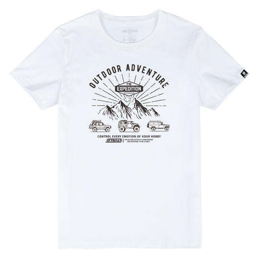 自由基地简约美式复古越野户外印花短袖T恤夏季男女通款合体圆领T NMT-1878 商品图3