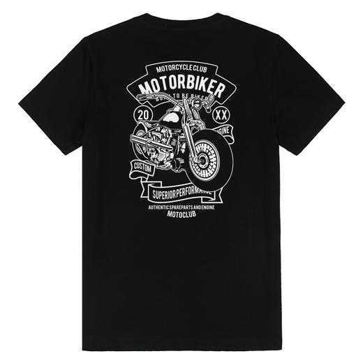 自由基地复古机车美式青春短袖T恤流行合体圆领印花休闲创意半袖T NMT-1870 商品图3