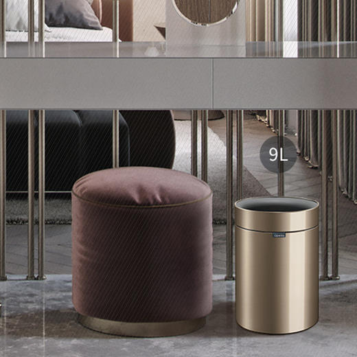 优百纳欧式创意家用不锈钢恒星垃圾桶 商品图4