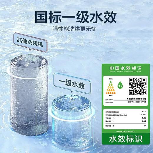 海尔（Haier）14套大容量嵌入式洗碗机EYBW142286CWU1(W30晶雾蓝） 商品图3