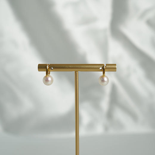 美裕 【弦歌】银925淡水珍珠耳钉 8-8.5mm白105621 商品图4