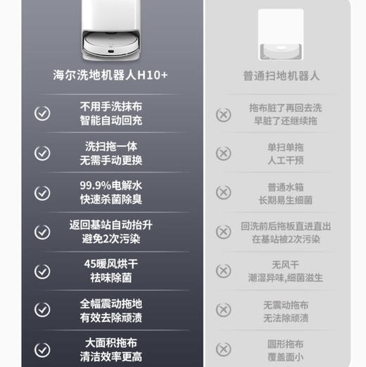 海尔（Haier）扫地机器人H10+ 大白鲸 商品图6