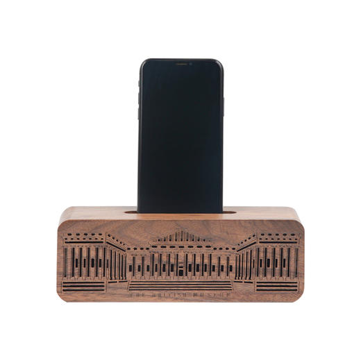 大英博物馆建筑系列手机支架胡桃木扩音器摆件 商品图4