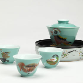 易都-【大吉祥】松石地彩绘一方席茶具套组