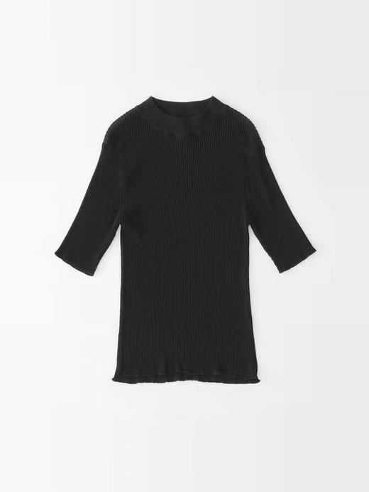 Studio Nicholson  黑色NOMA绉纱条纹圆领针织上衣 商品图10