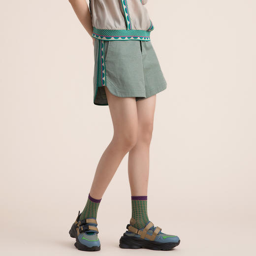 谜底西装短裤女2022夏季新款A字显瘦薄款通勤纯棉短裤222MK0656 商品图1