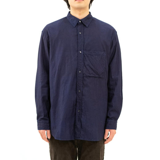 KUON Regular Collar Shirt-AIZOME- 日本职人制有机棉蓝染衬衫 商品图4