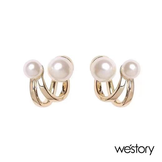 westory2022年珍珠耳钉一款两戴法式复古赫本气质女耳环 商品图3