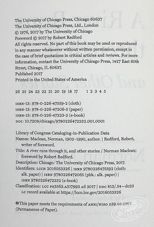 【中商原版】大河恋 豆瓣高分 英文原版 A River Runs through It and Other Stories Norman Maclean Robert Redford 商品图4