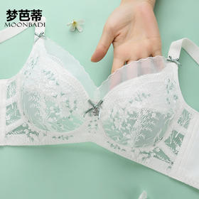 【设计师原创】梦芭蒂刺绣内衣夏薄款大胸显小收副乳文胸茉莉花雨