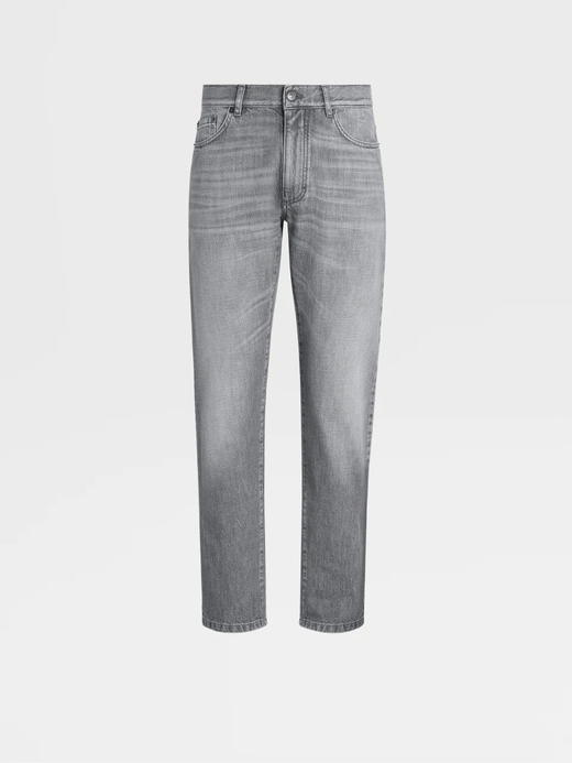 Z亚 夏季薄款 灰色水洗磨白做旧 后兜黑皮标 牛仔裤 Z-9166 商品图3