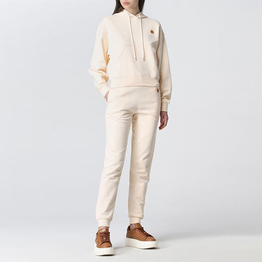 KENZO 高田贤三 女士棉质小虎头刺绣徽标连帽卫衣 浅粉色 FB52 SW777 4ML 07 商品图3