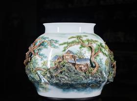 陶瓷镶雕江南春色