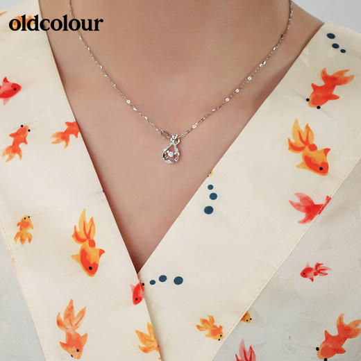 oldcolour2021夏V领套头宽松设计感休闲印花衬衫N22011292 商品图3