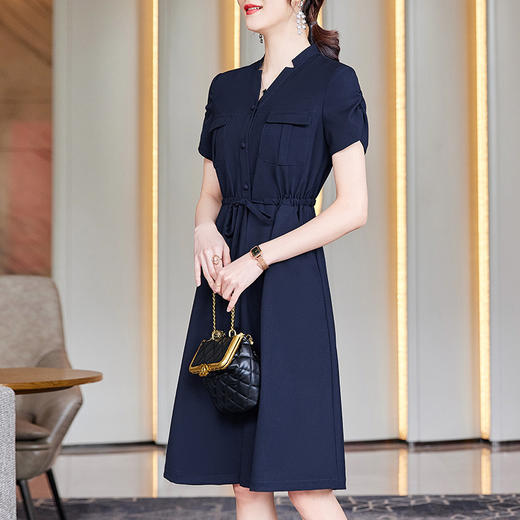 XS2109-YZH 衬衫连衣裙女夏款女装2022年新款时尚气质设计感休闲中长裙子 商品图1