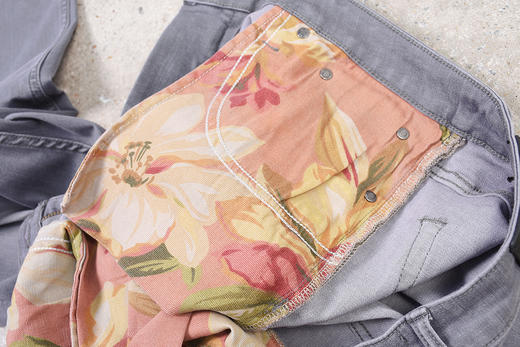 Z亚 夏季薄款 灰色水洗磨白做旧 后兜黑皮标 牛仔裤 Z-9166 商品图11