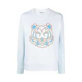 KENZO 高田贤三 女士棉质抽象大虎头印花长袖卫衣 浅蓝色 FC52 SW846 4ML 63