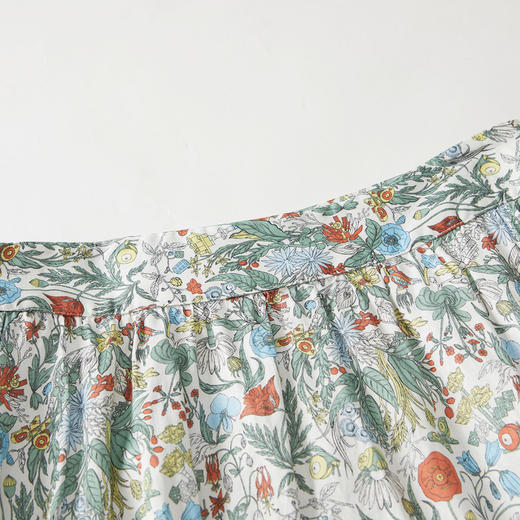 谜底碎花半截裙2022夏季新款复古文艺纯棉印花百褶裙222MB0687 商品图3