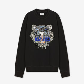 【二】KENZO 高田贤三 男士棉质经典大虎头长袖卫衣 黑色 FC55 SW123 4XL 99