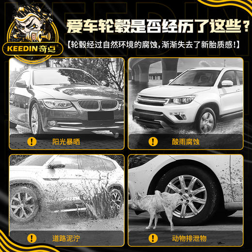 【KEEDIN奇点】汽车轮毂清洗剂钢圈清洁除铁锈铁粉去污洗车液神器 商品图5
