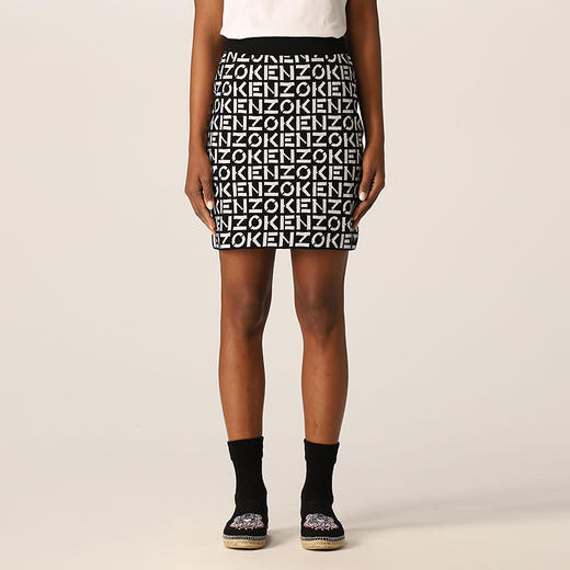 KENZO 高田贤三 女士字母徽标印花针织短裙 混色 FC52 JU691 3SC 99 商品图1