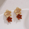 JU-E3753耳环女秋冬花朵耳钉韩国新款潮法式感气质耳坠简约耳饰欧美 商品缩略图1