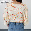 oldcolour2021夏V领套头宽松设计感休闲印花衬衫N22011292 商品缩略图2
