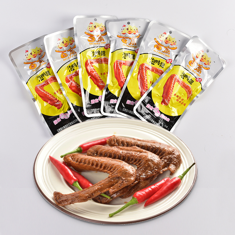 百丈泉酸辣35g泡鸭翅10个装真空小包装零食