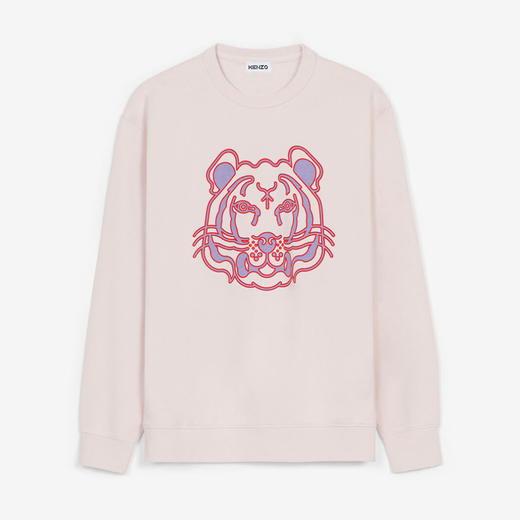 KENZO 高田贤三 女士棉质抽象大虎头印花长袖卫衣 粉色 FC52 SW846 4ML 33 商品图0