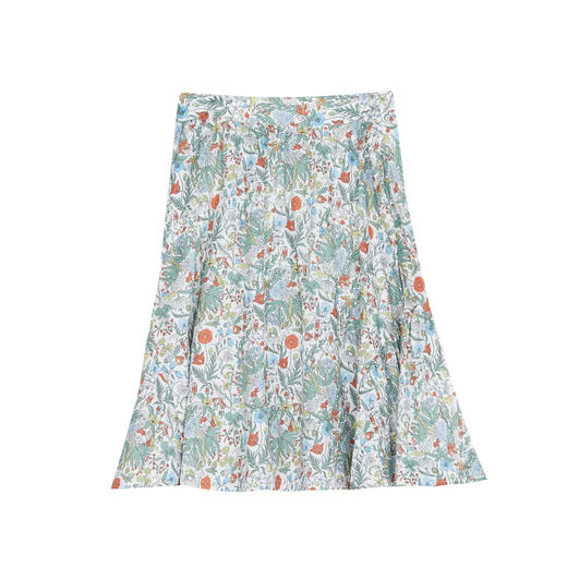 谜底碎花半截裙2022夏季新款复古文艺纯棉印花百褶裙222MB0687 商品图4