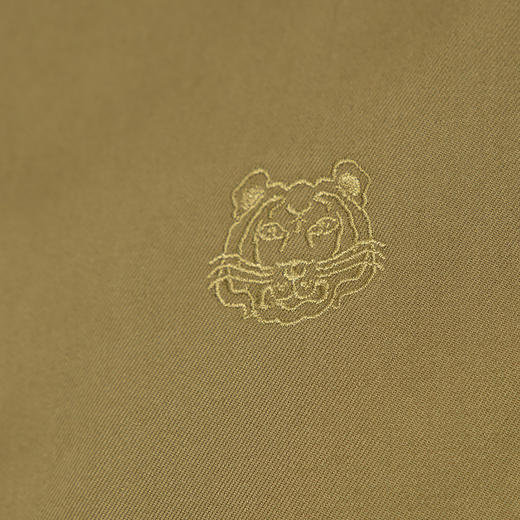 KENZO 高田贤三 男士棉质小虎头刺绣徽标翻领长袖衬衫 军绿色 FC55 CH400 1LH 49 商品图3