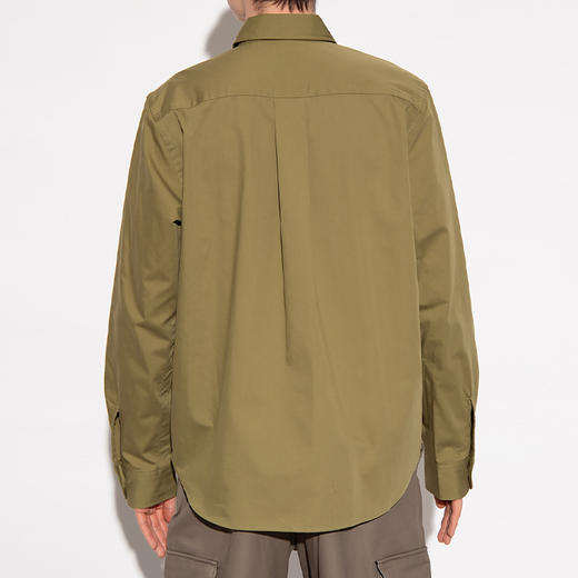 KENZO 高田贤三 男士棉质小虎头刺绣徽标翻领长袖衬衫 军绿色 FC55 CH400 1LH 49 商品图2