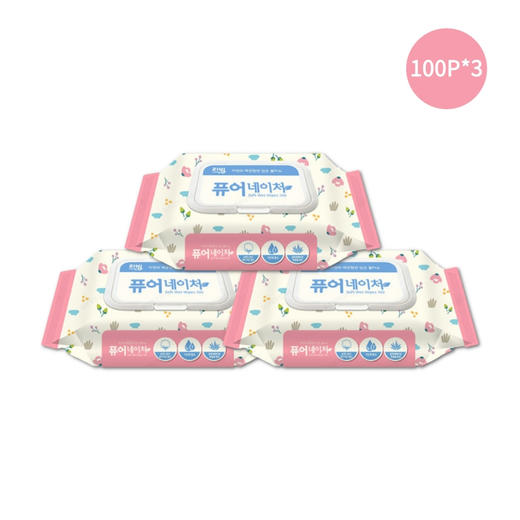 【묶음】삼정 퓨어물티슈 캡형100매*3 商品图0