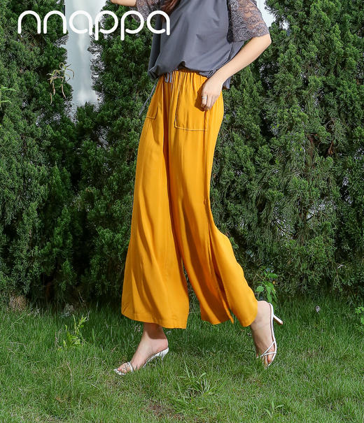 夏日风情侧高开叉阔腿裤36270 商品图3