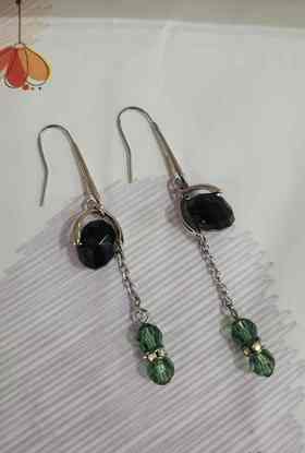 2楼紫兰合成水晶耳环