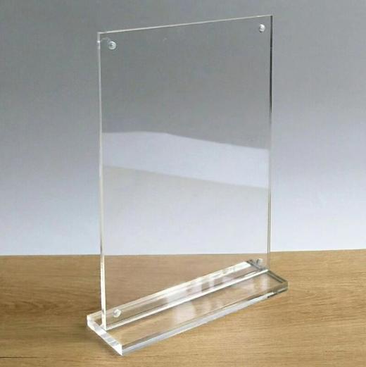 A5亚克力T型强磁台签展示架竖台卡台牌立牌高透明双面广告牌桌牌签标价格牌 商品图2