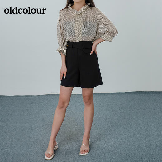 oldcolour夏法式气质温柔木耳边领点点衬衫N22012266 商品图0