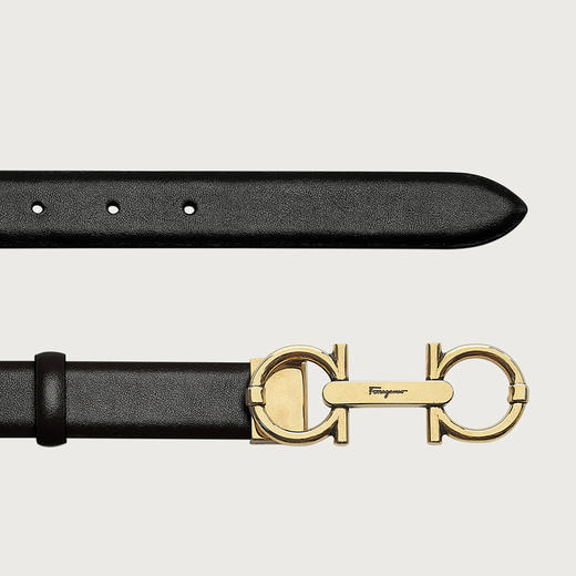 FERRAGAMO 菲拉格慕 女士小牛皮可调节 GANCINI 腰带 黑色 23 0059 742061 商品图1