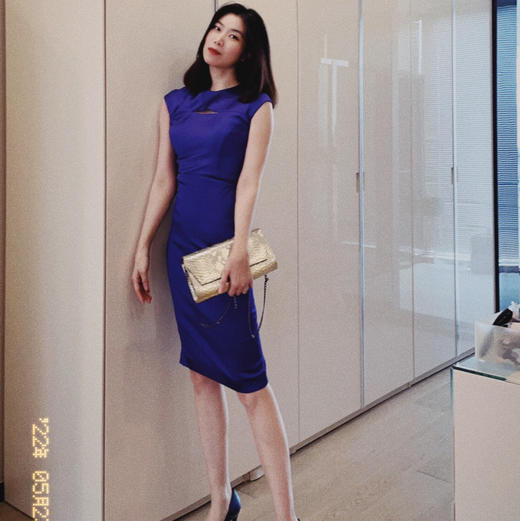 孤品-“偏小，拍大一码”J9283608颈袖添香季新款时尚职场修身OL气质显瘦包臀弹力女士连衣裙J9283608不退可换 商品图8