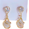 JU-D543韩国气质耳环2021新款潮长款缠绕锆石耳丁简约时尚镀金耳饰女 商品缩略图3