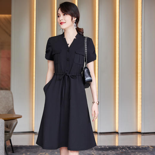XS2109-YZH 衬衫连衣裙女夏款女装2022年新款时尚气质设计感休闲中长裙子 商品图4