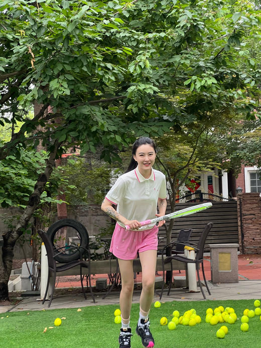 粉红少女网球减龄Polo衫和短裤 商品图4