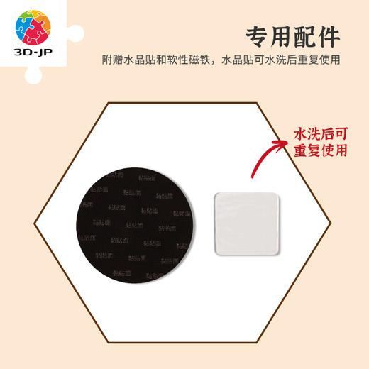 【折扣商品 不退不换】56片六角壁砖拼图 塑料拼图 我不是胖虎 心愿墙系列 商品图3