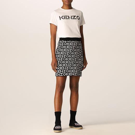 KENZO 高田贤三 女士字母徽标印花针织短裙 混色 FC52 JU691 3SC 99 商品图3