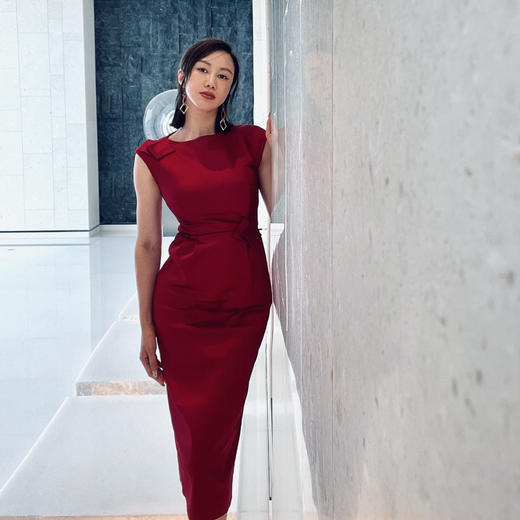 “仪式感系列”彰显“财力”的醋酸连衣裙 高级 高贵 优雅J9283641A  颈袖添香 商品图3