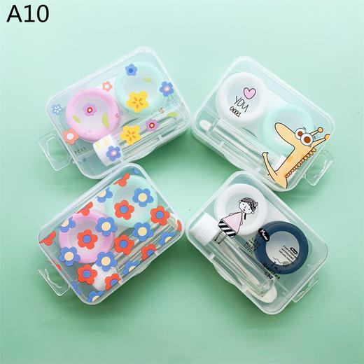 新款DIY清新美瞳盒隐形眼镜盒双联盒伴侣盒A10 商品图0