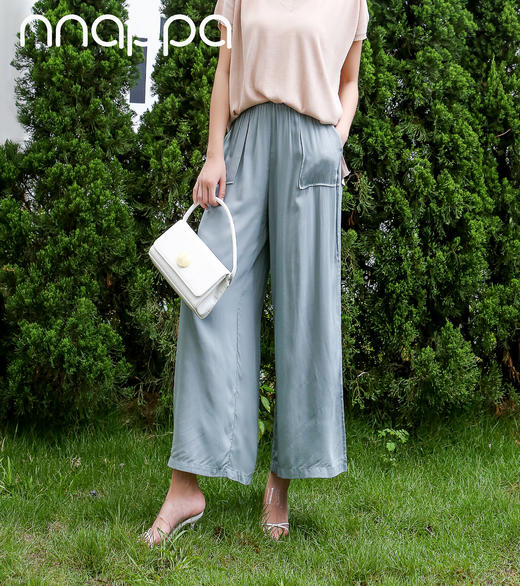 夏日风情侧高开叉阔腿裤36270 商品图0