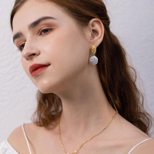 Manreya玛芮雅「迷恋」法式巴洛克珍珠耳钉无耳洞耳夹 商品图2